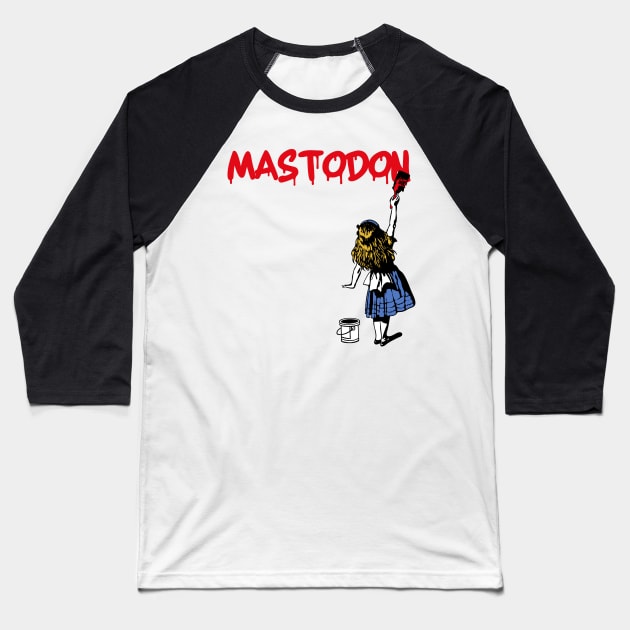 mastodon and red girl Baseball T-Shirt by j and r